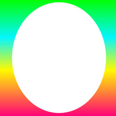 Circle shape frame on gradient green, yellow, blue, and red color