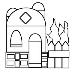 House of geometrical shapes illustration in  transparent background