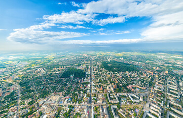 Tula, Russia. Panorama of the city. Summer. Aerial view