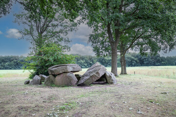 Dolmen D29, Buinen, municipality of Borger-Odoorn in the Dutch province of Drenthe is a Neolithic Tomb and protected historical monument in an natural environment