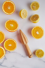 Half a lemon, cut, juicy piece of lemon.Yellow color sour fruit. Close-up shot of fruit with special focus.
