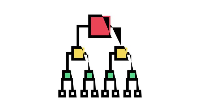 binary decision diagram color icon animation