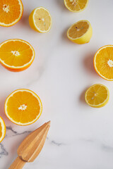 Half a lemon, cut, juicy piece of lemon.Yellow color sour fruit. Close-up shot of fruit with special focus.
