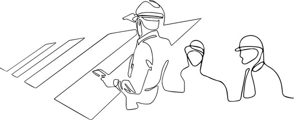 Construction manager and engineer working on building site