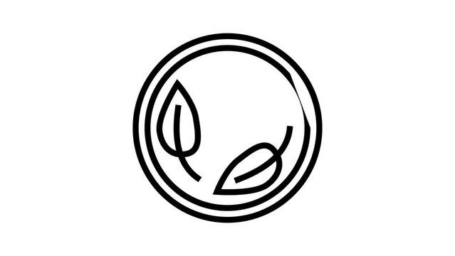 biodegradable cosmetic line icon animation