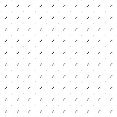 Square seamless background pattern from geometric shapes are different sizes and opacity. The pattern is evenly filled with small black frog tracks symbols. Vector illustration on white background