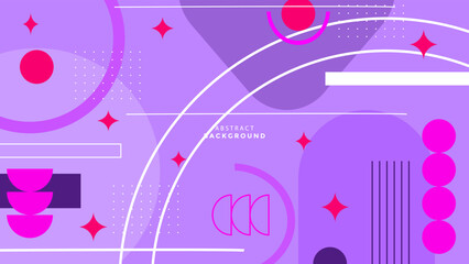 Abstract geometric background with Memphis style and basic shape pattern. Abstract pop art color paint splash pattern background. Memphis geometry background