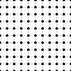 Square seamless background pattern from geometric shapes are different sizes and opacity. The pattern is evenly filled with big black piggy bank symbols. Vector illustration on white background