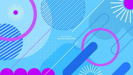 Obraz premium Abstract geometric background with Memphis style and basic shape pattern. Abstract pop art color paint splash pattern background. Memphis geometry background