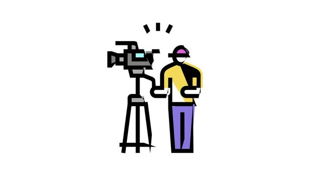 cameraman video production film color icon animation