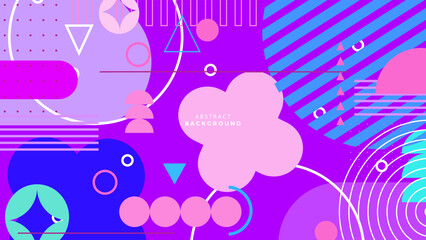 Abstract background with modern abstract covers design and memphis styel. Colorful geometric background, vector illustration.