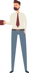 Team tea time icon cartoon vector. Commercial manager. Office marketing