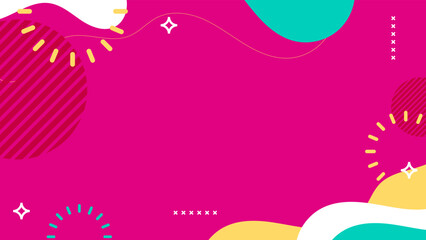 Abstract background with modern color memphis elements and retro-themed posters, banners and website landing pages. Abstract pop art color paint splash pattern background. Memphis geometry background