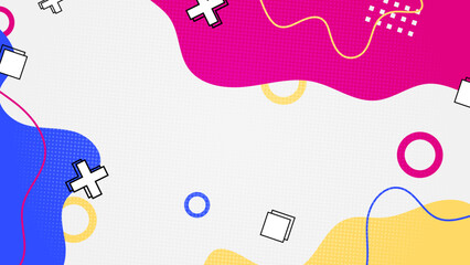 Abstract pop art color paint splash pattern background. Memphis geometry background