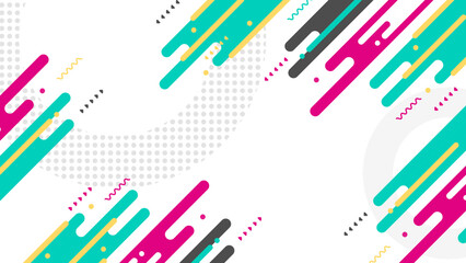 Abstract background with modern color memphis elements and retro-themed posters, banners and website landing pages. Abstract pop art color paint splash pattern background. Memphis geometry background
