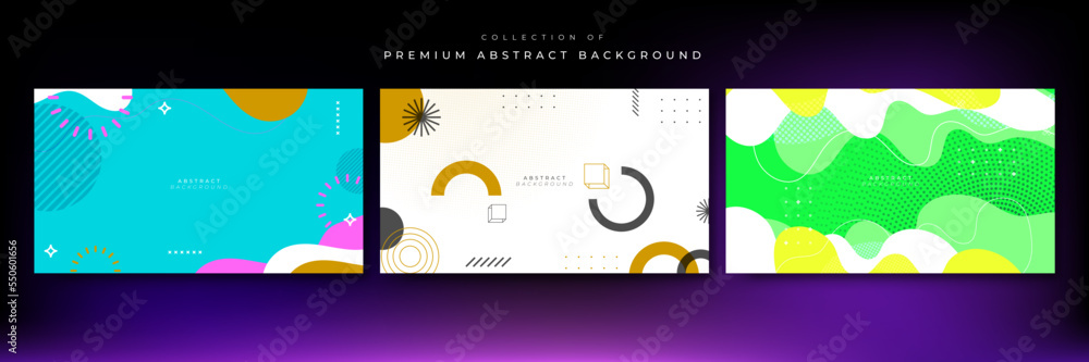 Wall mural abstract memphis geometric background. minimal geometric shapes composition. futuristic patterns wit