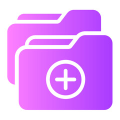 Fototapeta premium add folder gradient icon