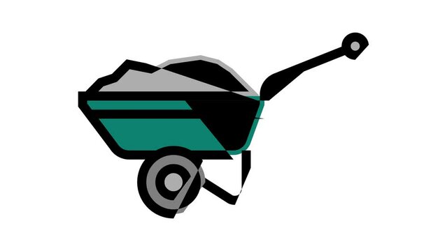 wheelbarrow tool repair color icon animation