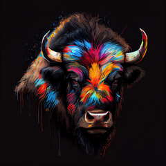 bison vibrant art