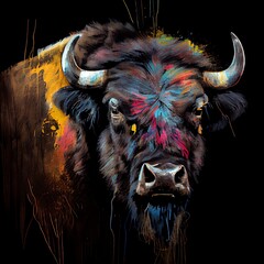 bison vibrant art