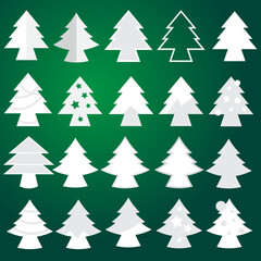 Obraz premium Cute paper christmas tree set