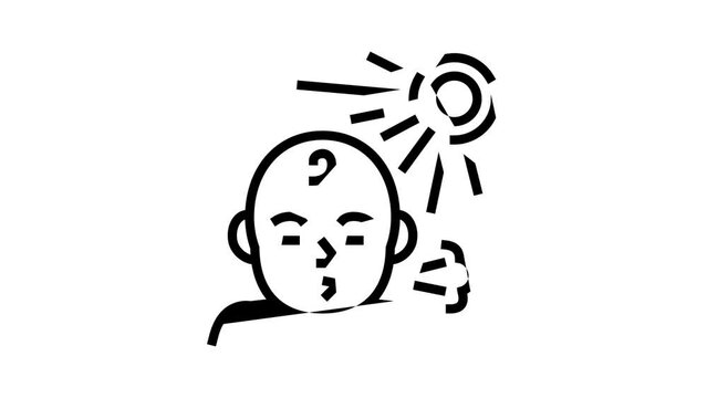 photic sneeze reflex line icon animation