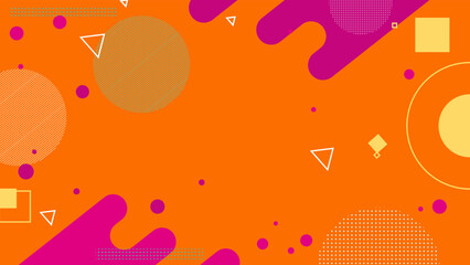 Memphis geometric abstract shapes background vector . Retro trendy halftone vector elements design for advertisement, Wallpaper, commercial and sale banner, poster. Vector illustration.