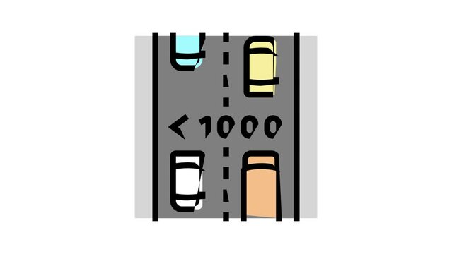 medium traffic road color icon animation