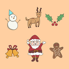Christmas elements collection of winter decorative vector design