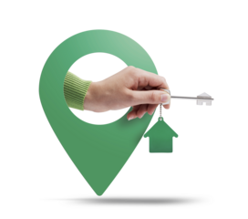 PNG file no background Real estate promotional banner with copy space