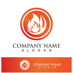 Fire logo design illustration and fire symbol
