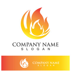 Fire logo design illustration and fire symbol