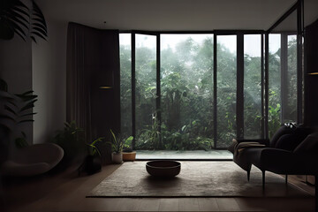 Fototapeta premium modern interior in the forest