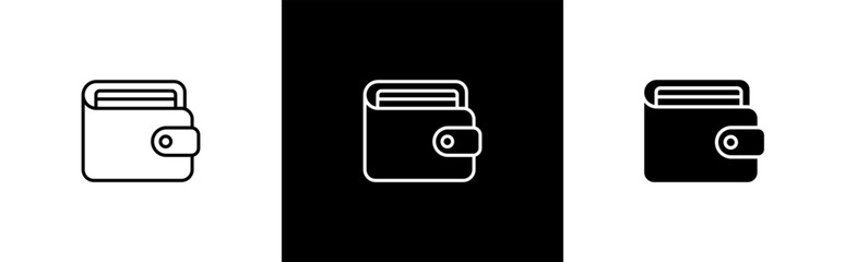 Wallet icon. Leather wallet symbol signs, vector illustration