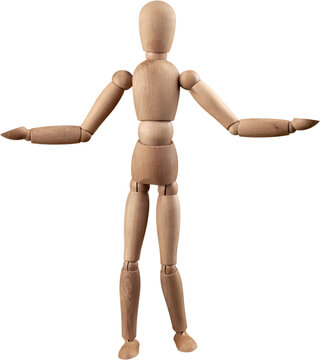 Miniature wooden mannequin in a pose