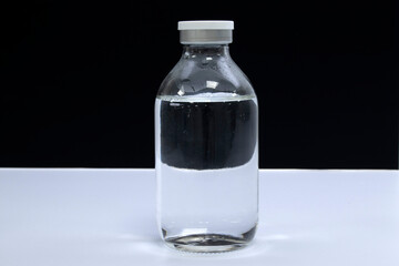 Glass containers for medicines. Medical bottle.