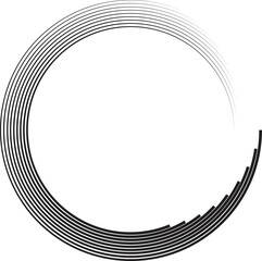Lines in Circle Form . Spiral Vector Illustration .Technology round Logo . Design element . Abstract Geometric shape . Striped border frame for image