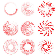 Lines in Circle Form . Spiral Vector Illustration .Technology round Logo . Design element . Abstract Geometric shape . Striped border frame for image