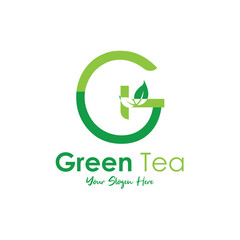 Nature herbal green tea logo