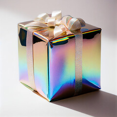 shiny gift box with ribbon