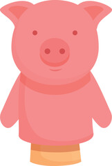 Pig puppet icon cartoon vector. Stage child. Doll sock