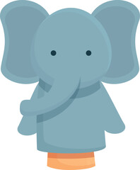 Puppet elephant icon cartoon vector. Show stage. Animal doll