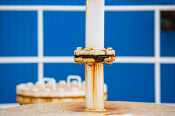 Rust damage paint and corrosion flange and bolt nut