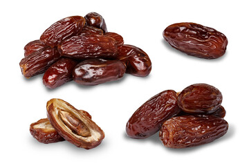 Dried dates fruits of date palm Phoenix dactylifera isolated png