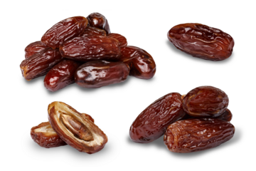 Dried dates fruits of date palm Phoenix dactylifera isolated png