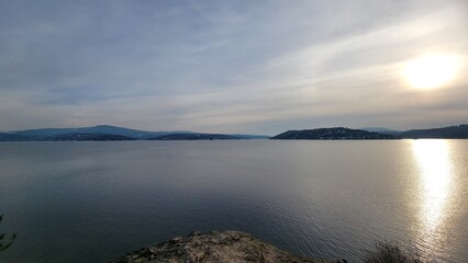 sunset over the lake