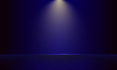 spotlight illustration design on stage dark blue background. Music festival background