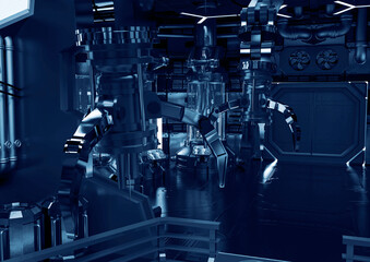 Fototapeta premium close up on claw on the mothership cryo lab