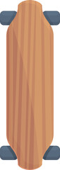 Wood longboard icon cartoon vector. Retro board. Balance view