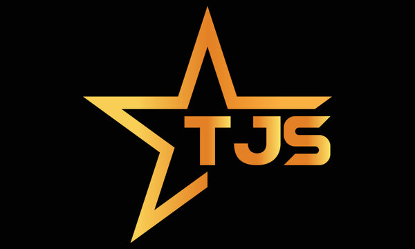 TJS golden luxury star icon three letter logo design vector template. royal logo | luxury logo | jewelry logo | premium logo | iconic logo | Victoria logo |